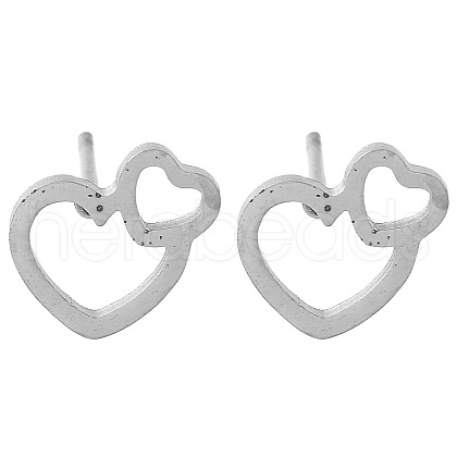 304 Stainless Steel Stud Earrings EJEW-M242-02D-P-1