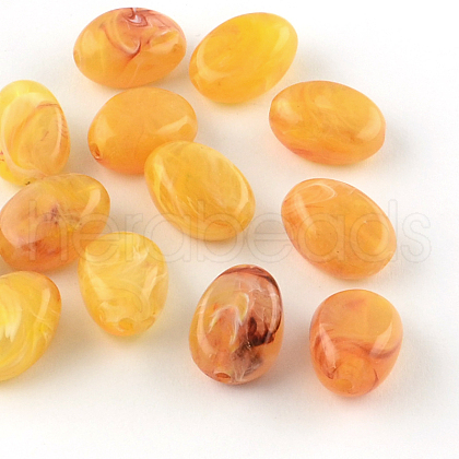Oval Imitation Gemstone Acrylic Beads X-OACR-R052-06-1