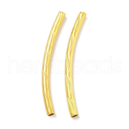 Brass Curved Tube Beads KK-B120-01E-G-1