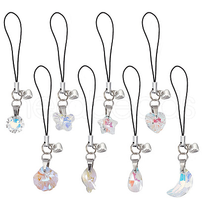 Glass Mobile Straps HJEW-HY00009-1