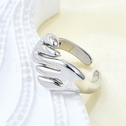 Brass Cuff Rings for Women RJEW-G347-07P-1
