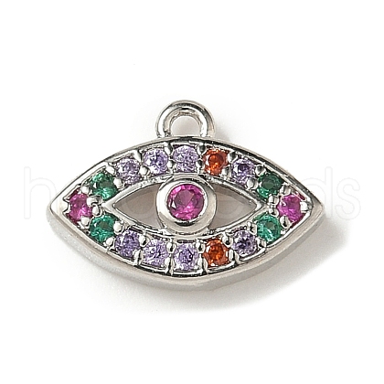 Brass Micro Pave Cubic Zirconia Charms KK-I276-40P-1