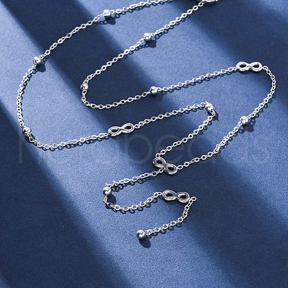 304 Stainless Steel Infinity Y Necklaces NJEW-R026-21P-1