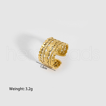 Elegant European and American Stainless Steel Cuff Ring for Women NZ5759-2-1
