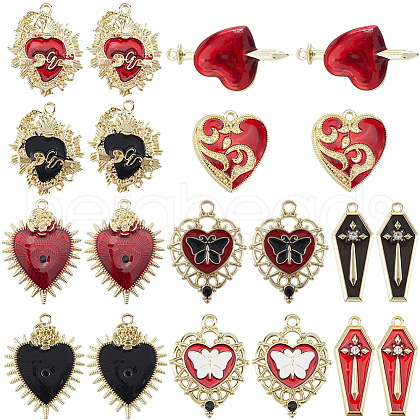 SUNNYCLUE 10 Styles Alloy Enamel Pendants ENAM-SC0005-60-1