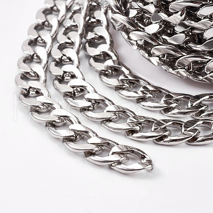 Tarnish Resistant 304 Stainless Steel Cuban Link Chains A-CHS-E013-17C-1