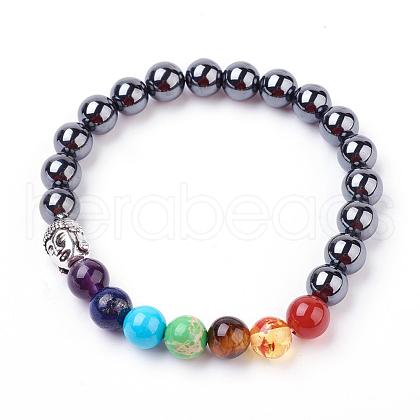 Gemstone Stretch Bracelets BJEW-P179-03-1