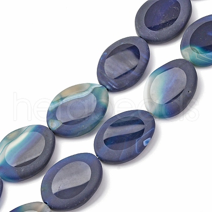 Natural Blue Agate Beads Strands G-P570-B01-01-1