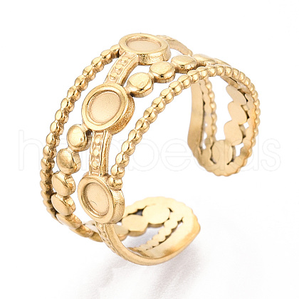 304 Stainless Steel Cuff Ring Components STAS-T066-36G-1