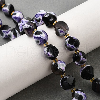Natural Fire Crackle Agate Beads Strands G-U023-A17-01-1