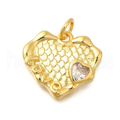 Rack Plating Brass Micro Pave Cubic Zirconia Pendants KK-I716-09G-1