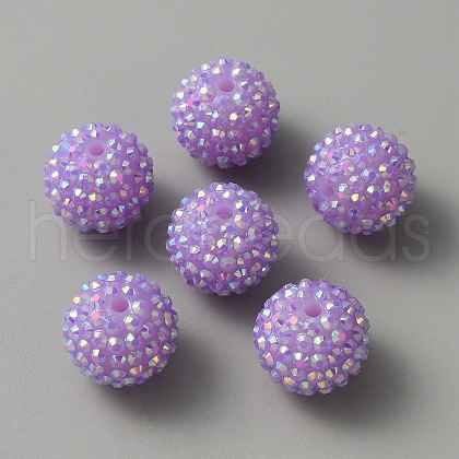 AB Color Plated Acrylic Rhinestone Beads OACR-WH0036-17E-1