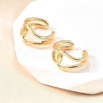 Brass Cuff Earrings EJEW-F370-20G-1