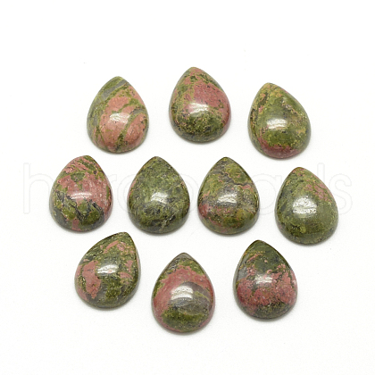 Natural Unakite Cabochons G-R417-10x14-36-1