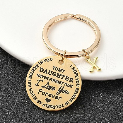 Valentine's Day Brass & 201 Stainless Steel Keychain KEYC-YW00097-24-1