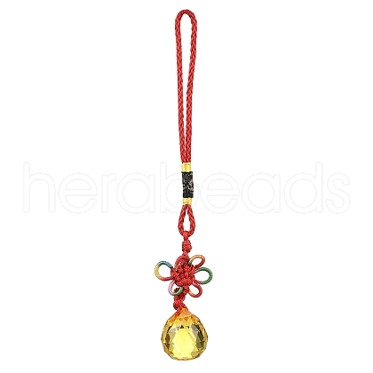Glass Round Ball Hanging Ornaments HJEW-Z006-01D-1