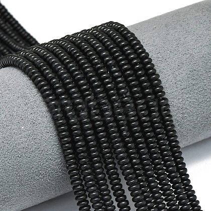 Natural Black Onyx(Dyed & Heated) Beads Strands G-P575-A37-4x2mm-1