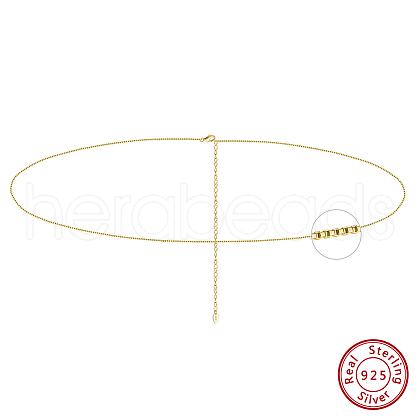 925 Sterling Silver Box Chain Belts AJEW-L098-002G-1
