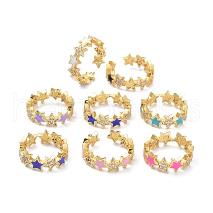 Star Clear Cubic Zirconia Finger Ring for Girl Women ZIRC-C025-45G-1