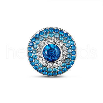 TINYSAND Rhodium Plated 925 Sterling Silver The World of Blue Cubic Zirconia European Beads TS-C-182-1