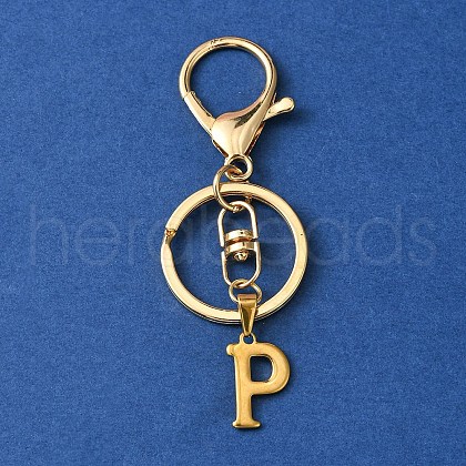 304 Stainless Steel Initial Letter Charm Keychains KEYC-YW00005-16-1