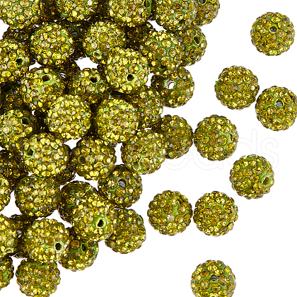 SUNNYCLUE 120Pcs Pave Disco Ball Beads RB-SC0001-13E-1