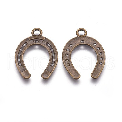 Tibetan Style Alloy Horseshoe Pendants X-TIBEP-23708-AB-NR-1