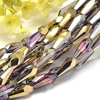 Half Plated Faceted teardrop X-EGLA-J096-HP02-1