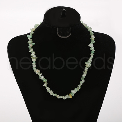 Natural Green Aventurine Chip Beaded Necklaces for Women FS-WG9F5E2-01-1