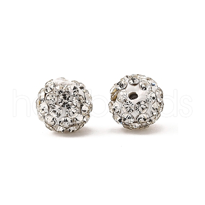 Grade A Round Crystal Pave Disco Ball Beads X-RB-H258-8MM-001-1