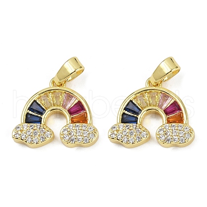 Brass Micro Pave Cubic Zirconia Pendants KK-L231-02G-1
