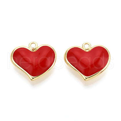 Brass Enamel Pendants KK-N265-07G-1