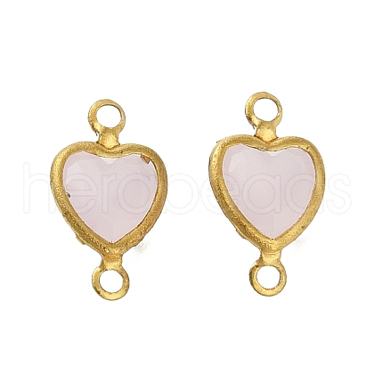 Brass Pave K9 Glass Connector Charms KK-Q059-03A-G-1