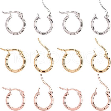 Unicraftale 304 Stainless Steel Hoop Earrings EJEW-UN0001-04-1