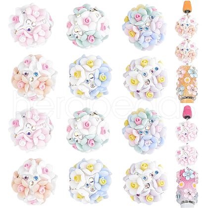 DELORIGIN 12Pcs 6 Colors Handmade Polymer Clay Beads DIY-DR0001-86-1