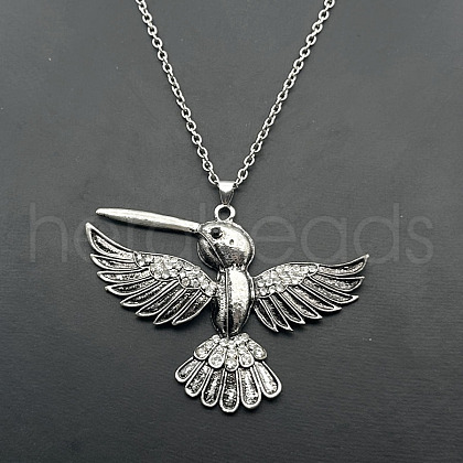 Alloy Rhinestone Pendant Necklaces QD9835-5-1