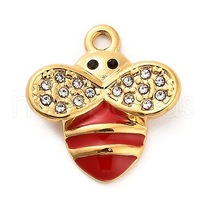 304 Stainless Steel Crystal Rhinestone Pendants STAS-P385-08G-B-1