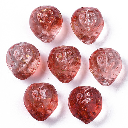 Transparent Spray Painted Glass Beads X-GLAA-R215-01-B02-1