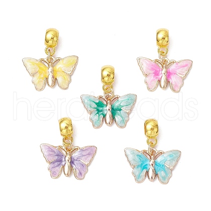 Alloy Enamel Butterfly European Dangle Charms PALLOY-JF03877-1