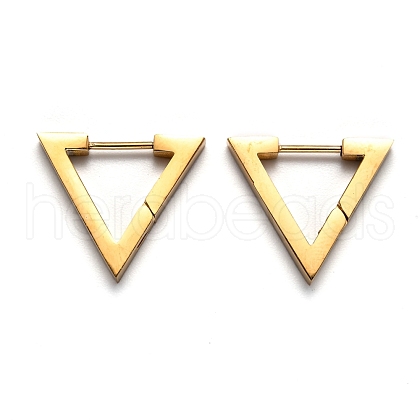 304 Stainless Steel Triangle Huggie Hoop Earrings STAS-H156-02A-G-1