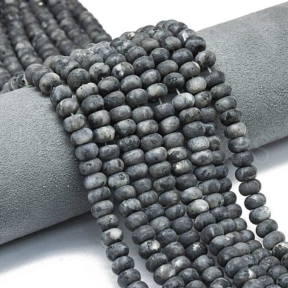 Natural Larvikite Beads Strands G-P575-A38-8x5mm-1