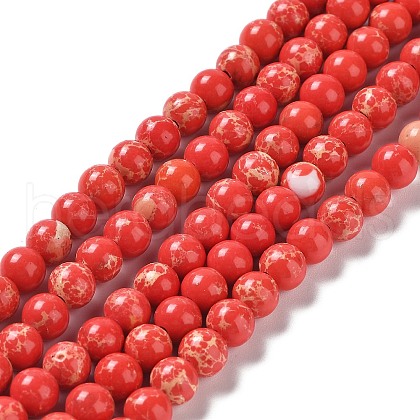 Synthetic Imperial Jasper Beads Strands G-I199-35-6mm-D-1