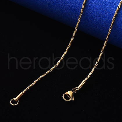 PVD Vacuum Plating 304 Stainless Steel Coreana Chain Necklace NJEW-S420-006A-G-1