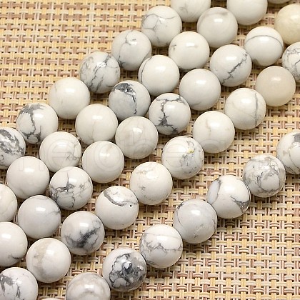 Natural Howlite Beads Strands G-I107-6mm-1