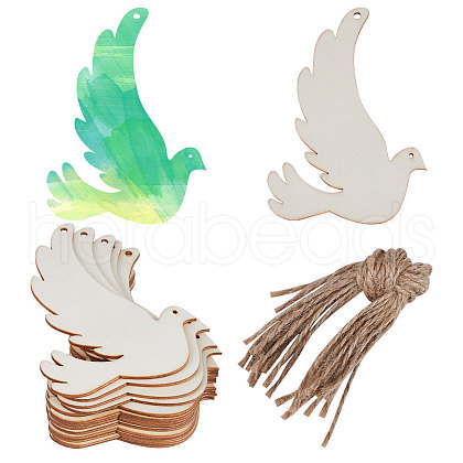 Animal Theme Unfinished Blank Wooden Pendants Set for Painting Arts WOOD-WH0124-26D-1