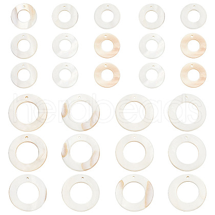 BENECREAT 60Pcs 2 Colors Natural Freshwater Shell Pendants SHEL-BC0001-027-1