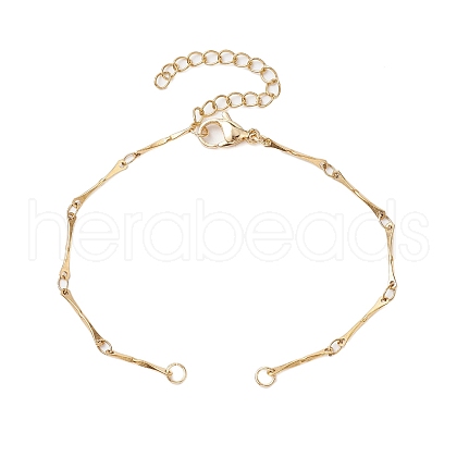 Stainless Steel Bar Link Chain Bracelet Makings AJEW-JB01290-01-1