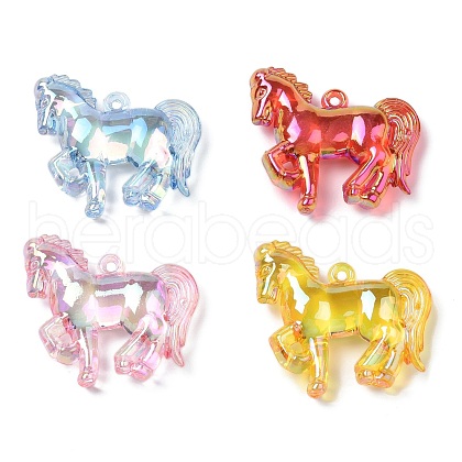 Electroplate Transparent UV Plating Acrylic Pendants OACR-I014-08-1