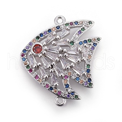 Brass Micro Pave Cubic Zirconia Links ZIRC-F093-15P-1