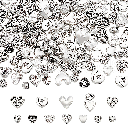 Unicraftale 110Pcs 10 Styles Tibetan Style Alloy Beads FIND-UN0015-82-1